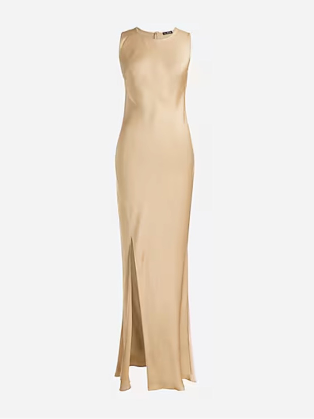 Sleek Gold/Beige Maxi Jcrew Silk Dress